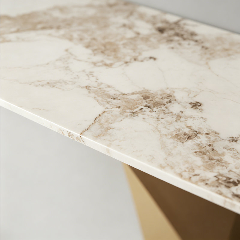 Console de style italien en pierre frittée., 33.4" H x 54.3" W x 13.7" D
