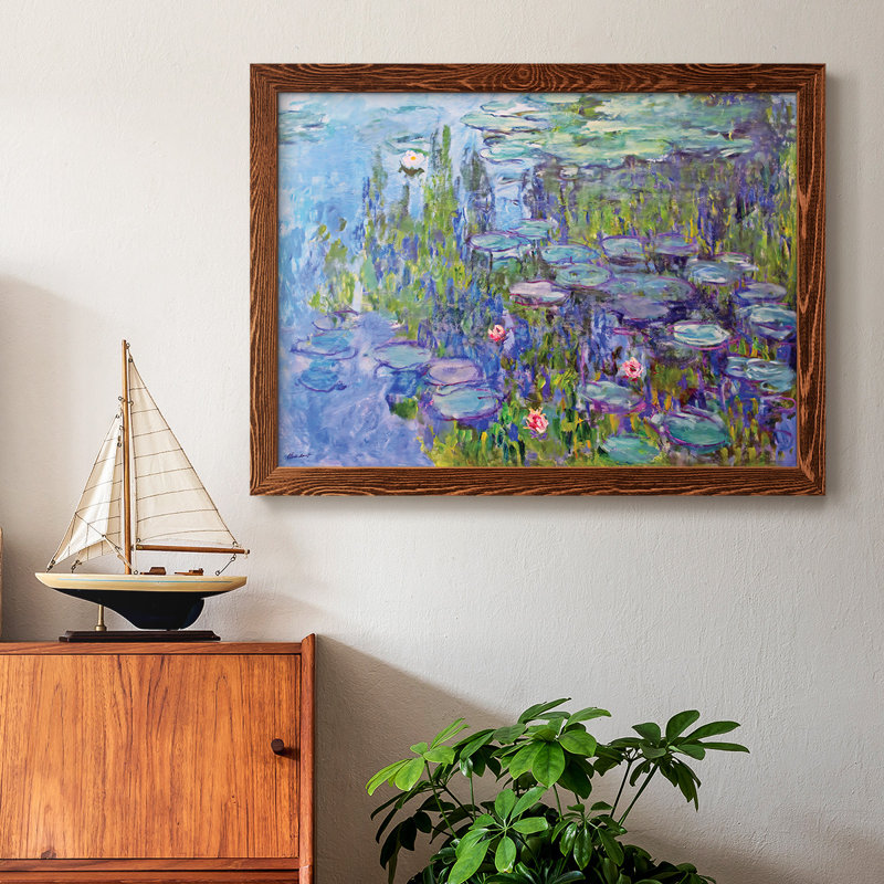 Nymphéas, 1914, impression sur toile encadrée, Érable, H 26 po x l 38 po x P 1,5 po