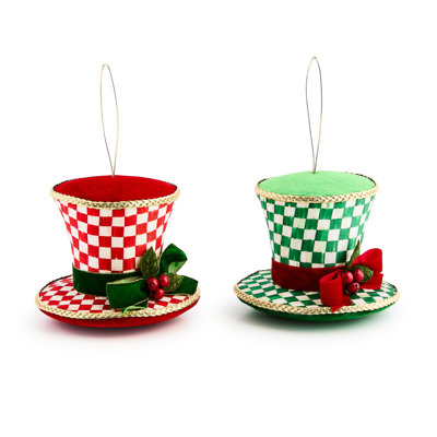 Check It Out Top Hat Fabric Ornaments