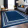 Quinnipack Dark Blue Non-Slip Area Rug