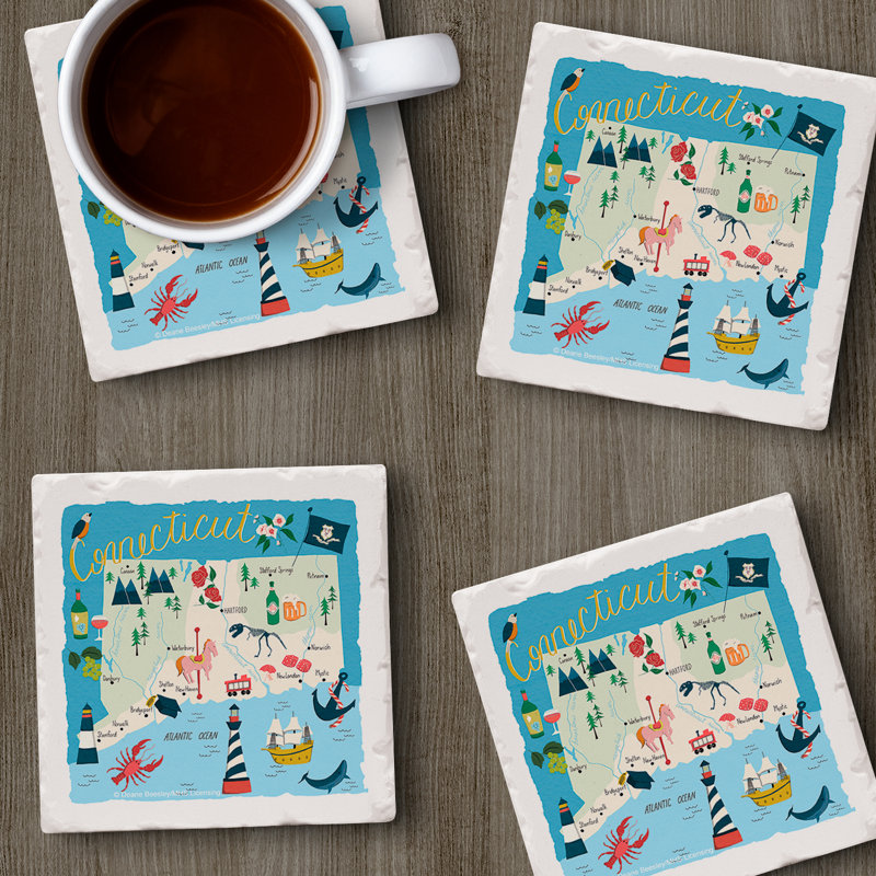 Ensemble de sous-verres 4 pièces Connecticut