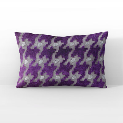 Velvet Plum Geometric Reversible Throw Pillow
