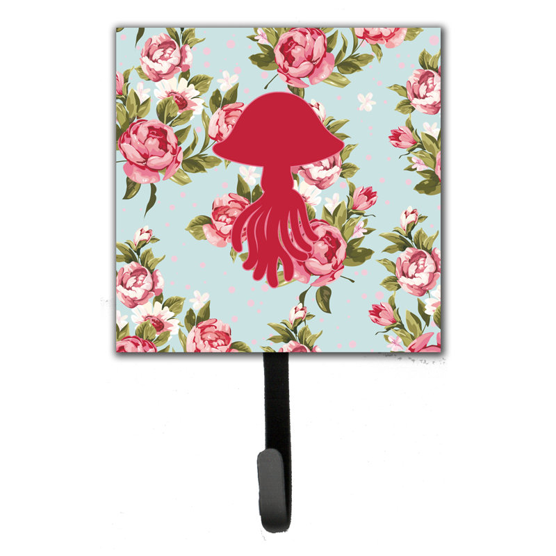 Porte-laisse de roses et crochet mural jellyfish shabby