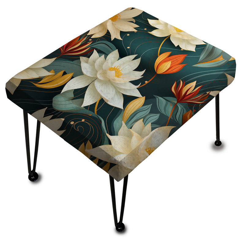Zen Oasis Of Calm Mediation - Botanical Rectangle Ottoman