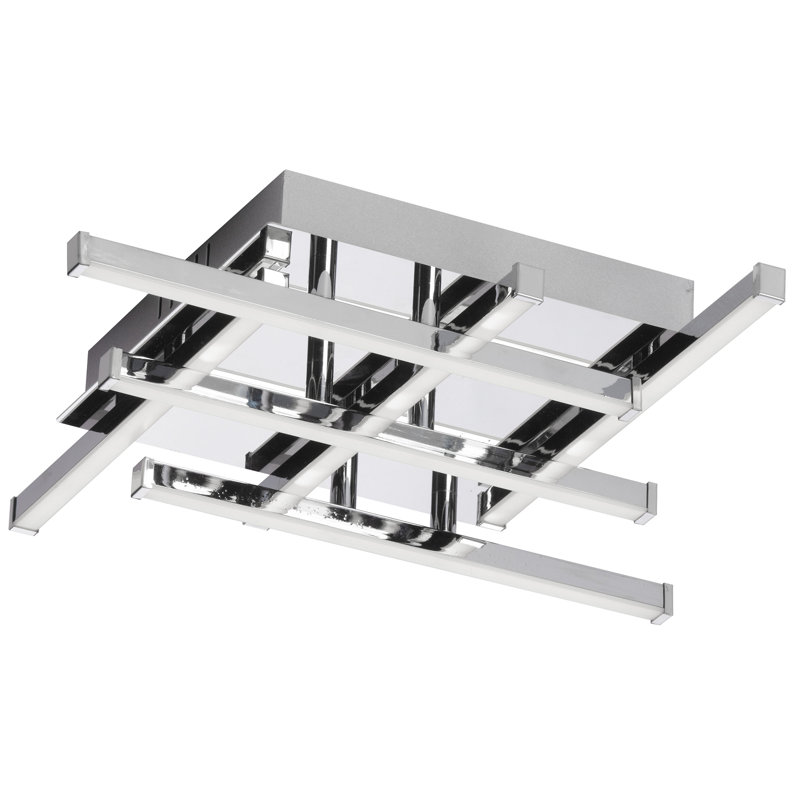 Plafonnier encastré géométrique Summit Light, H 2 po x l 15,5 po x P 15,5 po, Chrome poli