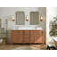 Teck Elizabeth de 72 po X P 22 po Meuble-lavabo double en D naturel foncé avec quartz Cove Edge-106298323