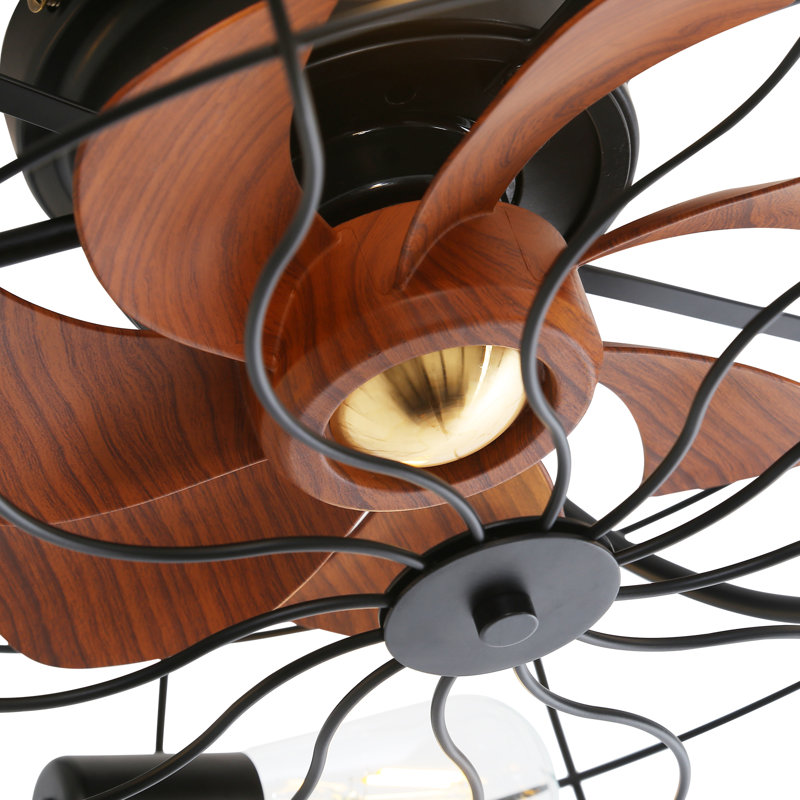 51CM 7 - Blade Caged Ceiling Fan Bladeless With Remote Control And Light Kit Included