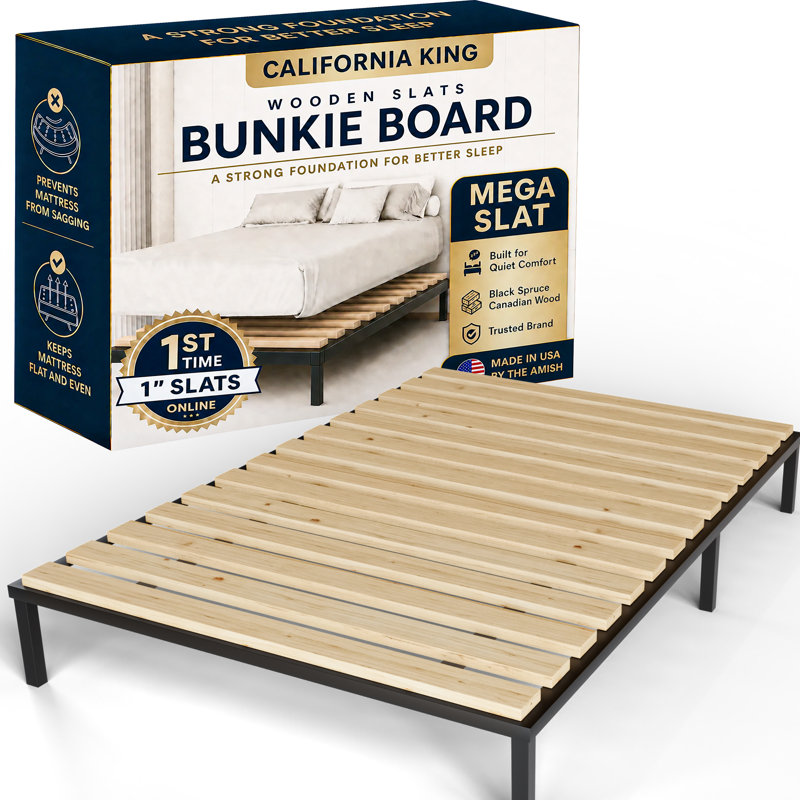 1-Inch" Extra Heavy Duty Horizontal Mattress Support Wooden Bunkie Board/ Mega Slats, California King