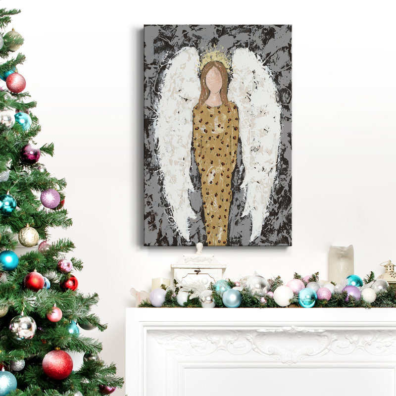 Toile tendue avec châssis Angels, tout le monde III - prête à être accrochée, H 20 po x l 16 po x P 1 po