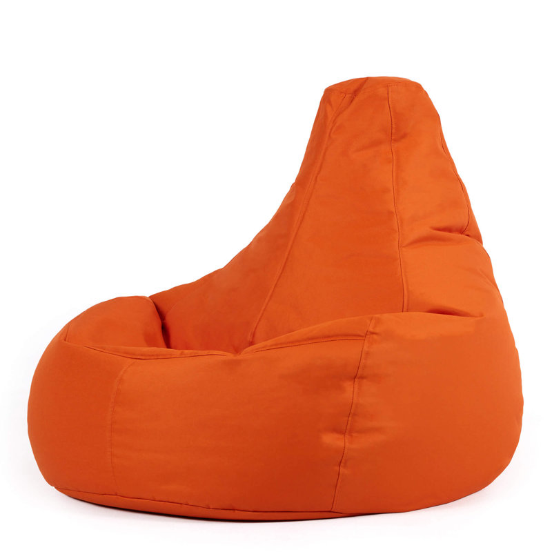 Dalton Water-Resistant High Back Recliner Bean Bag, Light Orange
