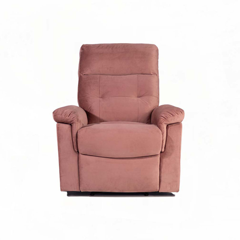 Fauteuil inclinable manuel en velours, Rose