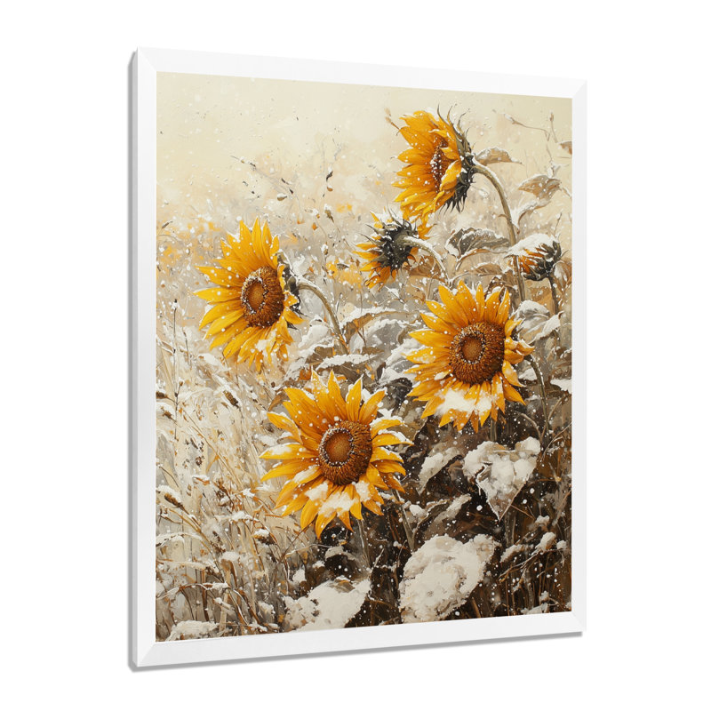 Dondrae - Floral Canvas Art Print, H 40 po x l 30 po, Reproduction encadrée sans passe-partout, Blanc