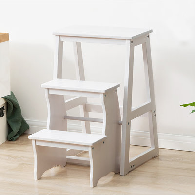 3 - Step Wood Folding Step Stool