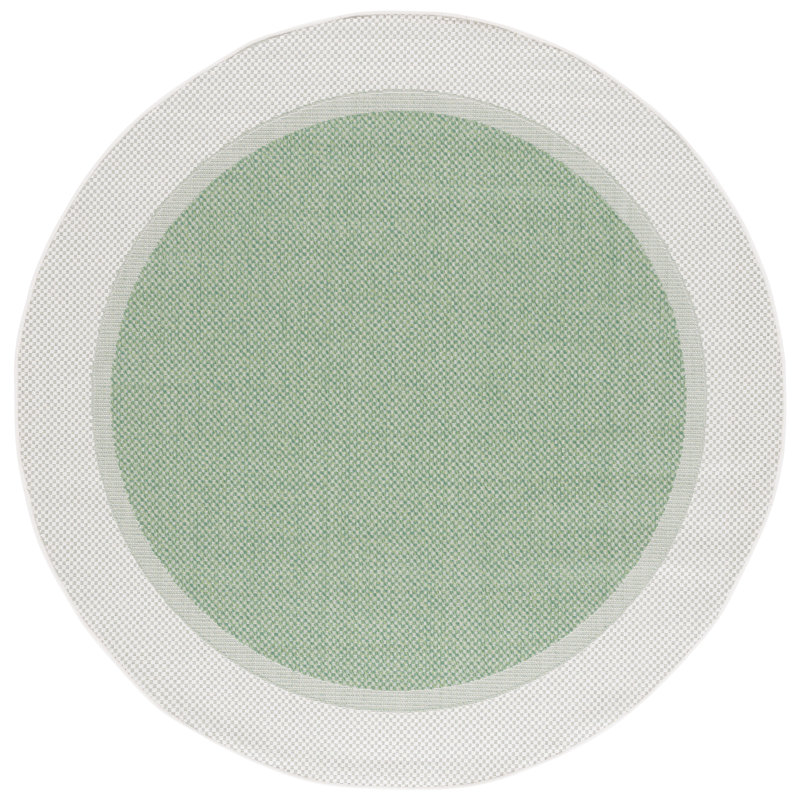 Dildy Performance Machine Washable Checkered Indoor/Outdoor Area Rug, Round 6'7"