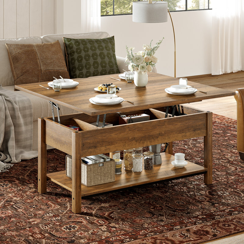 Torron Lift Top Coffee Table with Storage , Light Brown