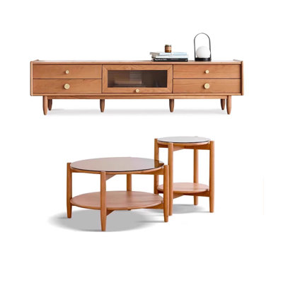 Meuble télé et table basse en bois massif