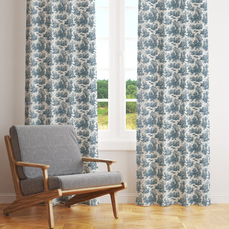 Paire de rideaux en lin bleu marine Jamestown, L 50 po x L 72 po