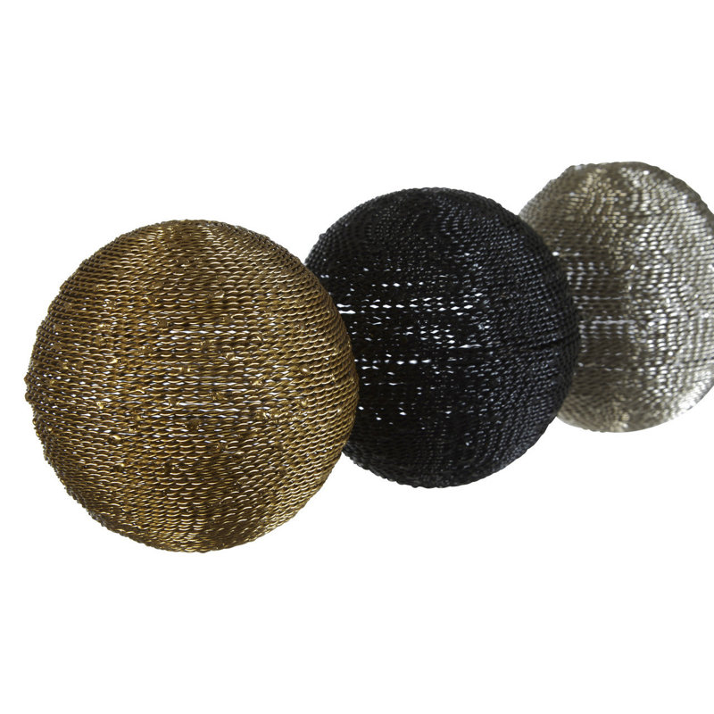 Dunnigan Abstract Figurines & Sculptures, 10cm H x 10cm W x 10cm D, Metallic Gold/Silver/Black