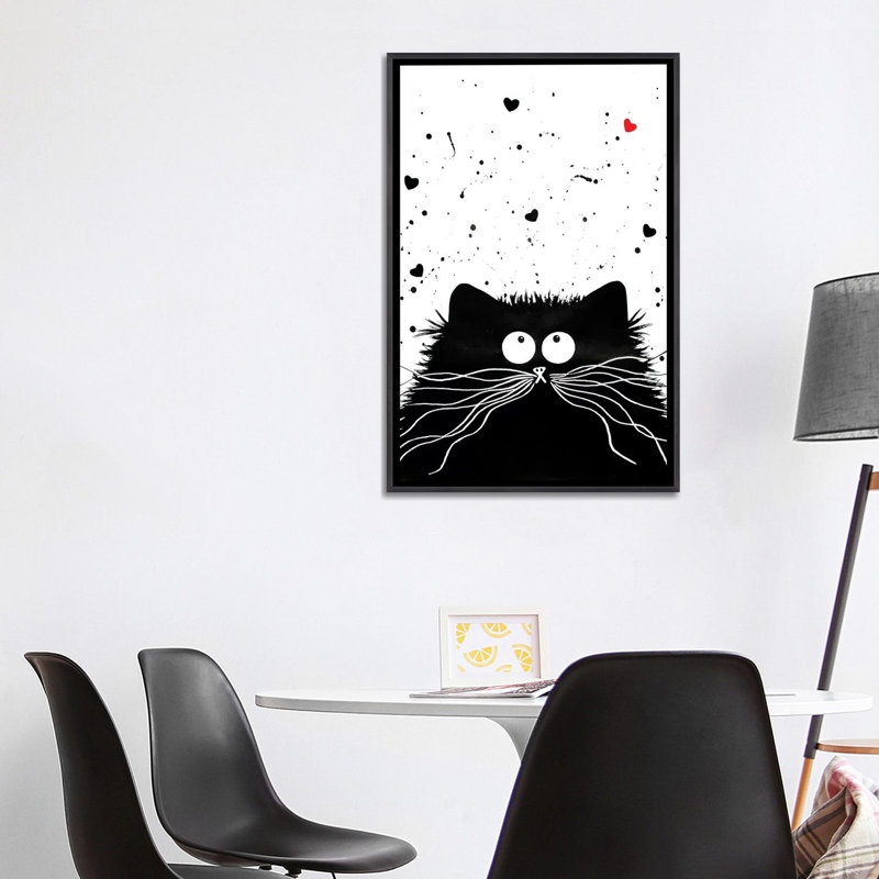 Félin affectueux par Kim Haskins-impression d’art graphique, Pas de tapis, H 40 po x l 26 po x P 1,5 po