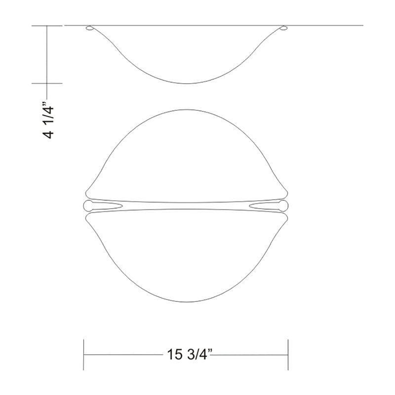 Sorriso 2 - Light 15.75" Simple Globe Flush Mount, 15.75" Height, 2 Lights