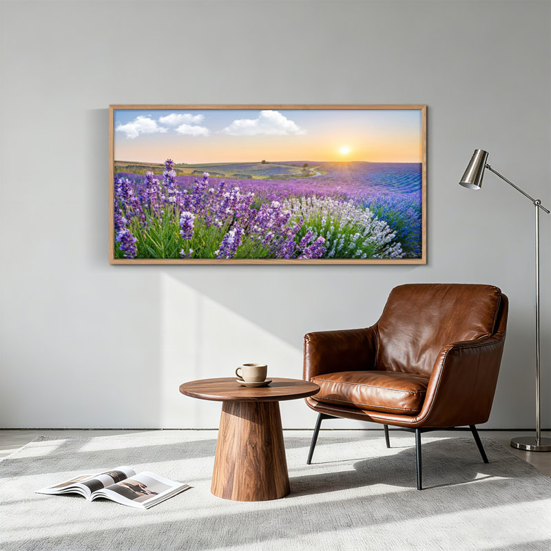 Tableau encadré sur toile représentant un champ de lavande, 122 x 61 cm (48 x 24 pouces), lot de 1, 48 x 24 pouces