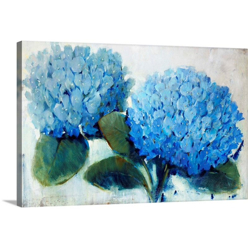 Reproduction d’art sur toile, "Blue Hydrangea" par Timothy e Toole, H 12 po x l 18 po x P 1,25 po, Toile tendue