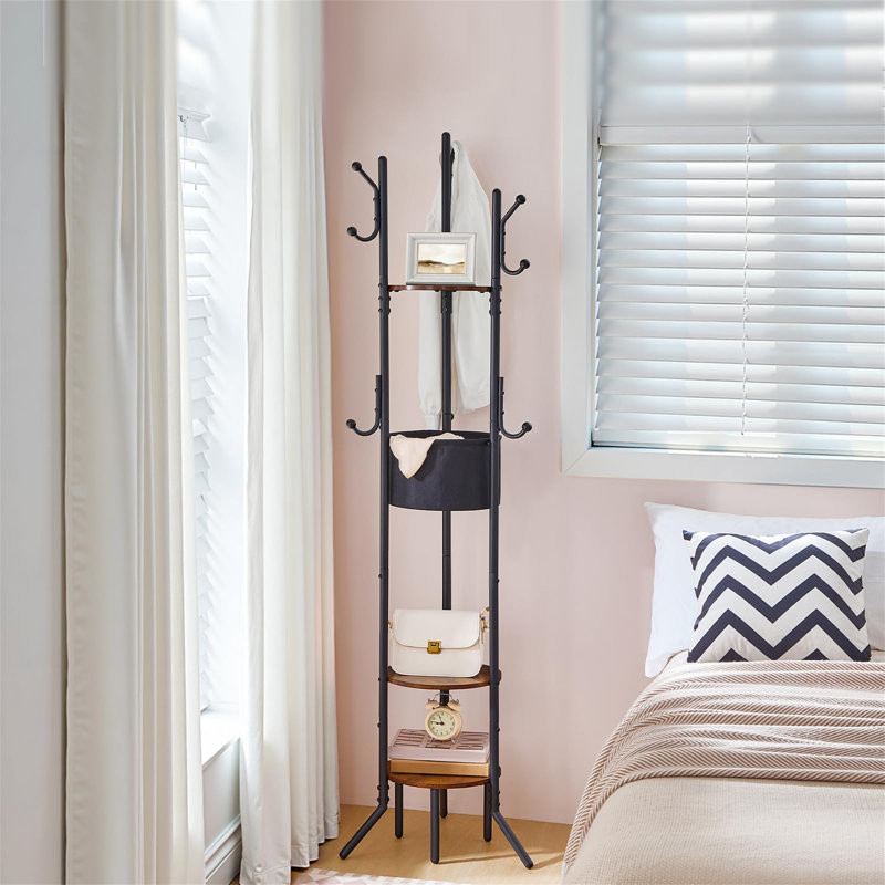 Metal 4 - Hook Coat Rack, Black