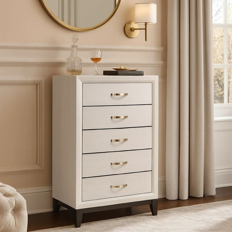 31.1'' W 5 - Drawer Dresser, White