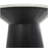 White Marble Geometric Side End Accent Table with Black Wooden Base