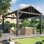 Pergola de patio en métal 12 pieds de large x 10 pieds de profondeur