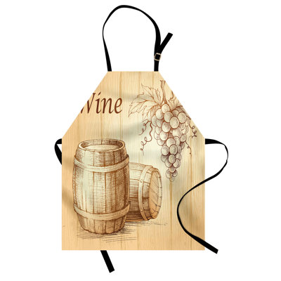 East Urban Home Wine Apron, Cooking Gardening, Adult Size, Brown Peach -  9286D6436D1E4C3B86E836DE1B6DF451