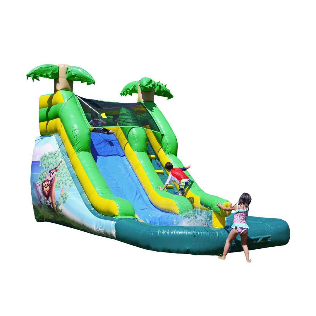 JumpOrange 12 FT Safari Commercial Grade Water Slide with Pool for Kids (with Blower) JumpOrange