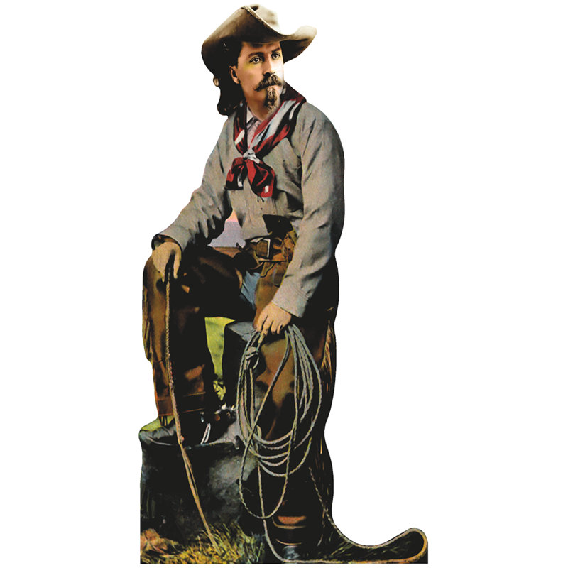 Cowboy «King of the Plains Western Yellowstone 1883» en carton découpé debout