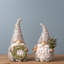 Gnome à tronc de pin avec couronne décorative (ensemble de 2)