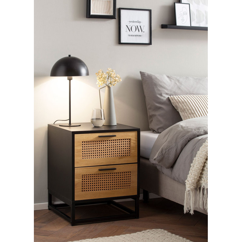 Alevras 45cm W Metal Bedside Table