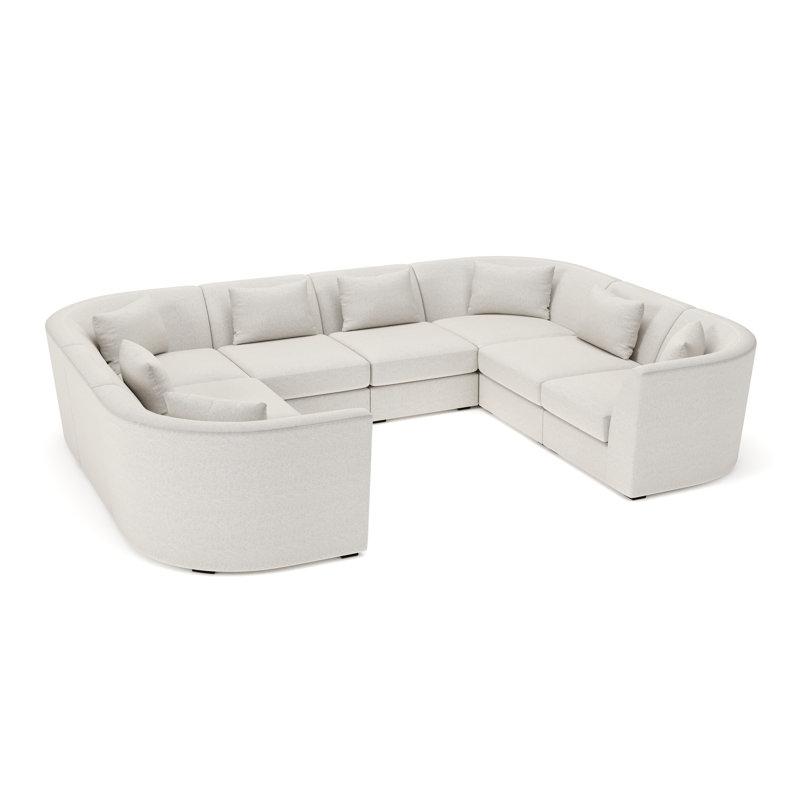 Krista Modular Sectional, Macarena Light Gray Basketweave