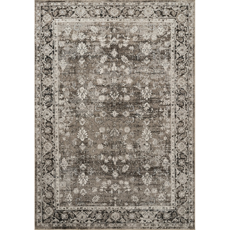 Abani Rugs Tinina Collection VEN120A Washable Vintage Distressed Brown Area Rug, 6' x 9'