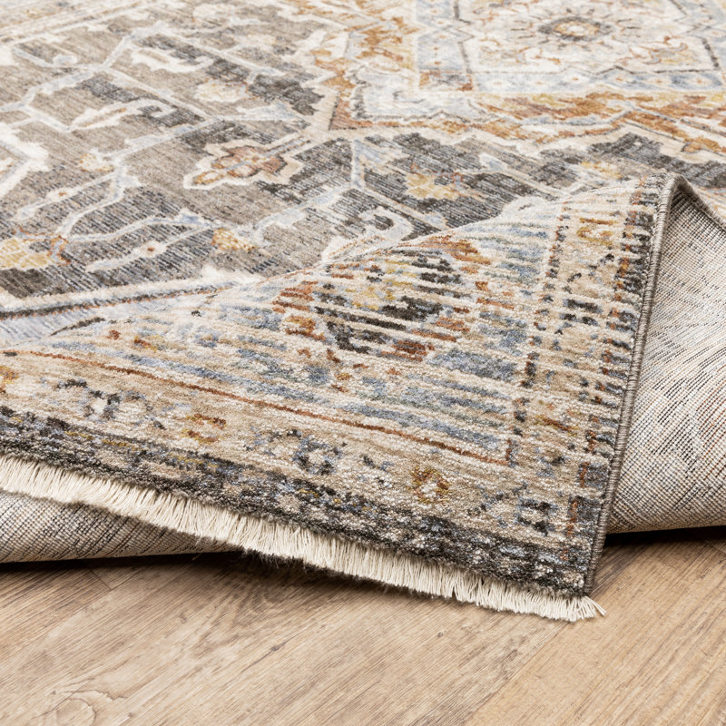 Tapis gris tissé à la machine Milbury, Rectangle 2 pi x 3 pi