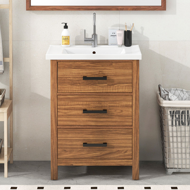 Marye 24.4'' Single Bathroom Vanity with Ceramic Top