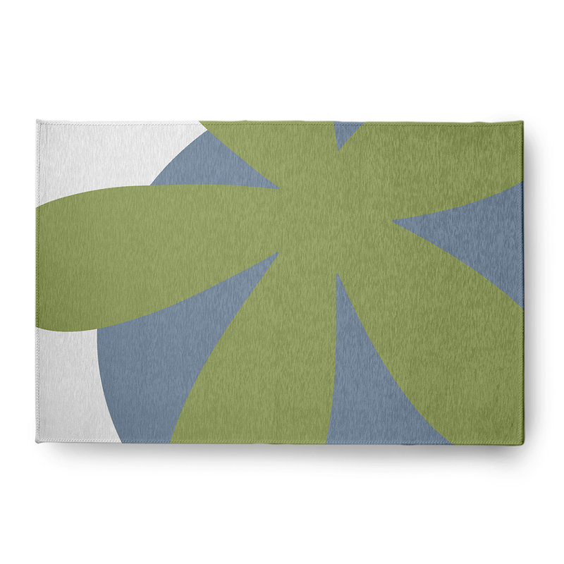 Tapis en chenille moderne et contemporain Bold Flower - CRFN851GR17, Rectangle 4 pi x 6 pi