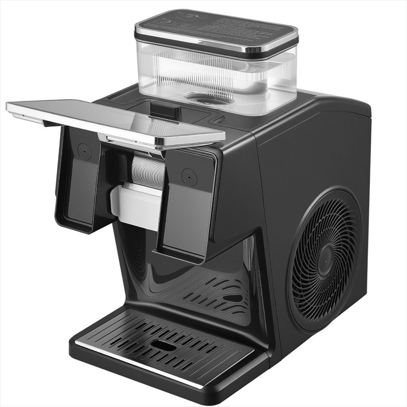Machine à glaçons portative en ABS noir profond avec glace en flocons, 44 lb par jour, style moderne élégant