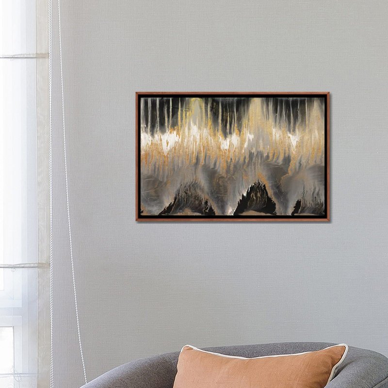 « chevron revisited-gold » par blakely ring ring-print, H 18 po x l 26 po x P 1,5 po, Toile avec cadre en bois classique