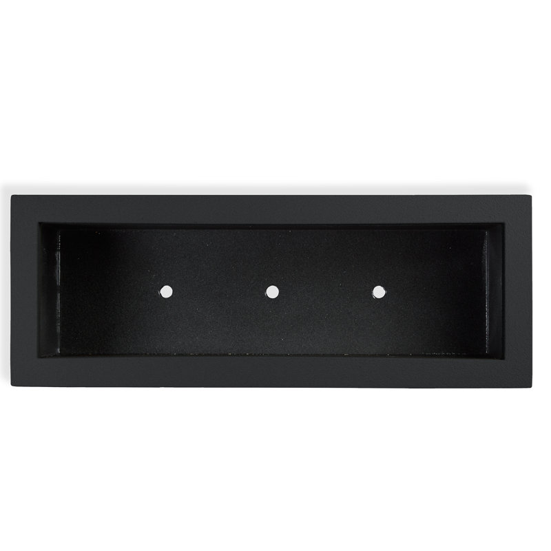 Milan Tall Polymer Box, 12"H x 46"W x 17"D, Black