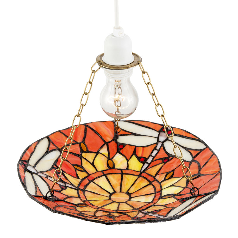 11 cm H Bowl Glass Pendant Shade ( Screw On ), Orange
