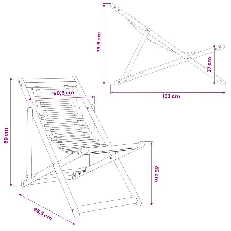 60.5cm Long Sun Lounger