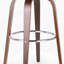 Élégant tabouret de bar en bois d'hévéa avec siège confortable et fabrication durable, parfait pour les cuisines et les bars modernes.