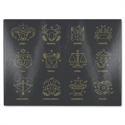 Zodiac Sign  Dining Glass Chopping Board