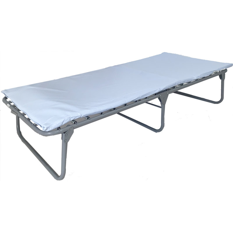 Chariot de rangement transportable Blantex avec 4 tablettes en acier et un grand lit pliant en acier 15 XM-6
