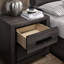Table de chevet grise à 2 tons, conception à deux tons avec bordure noire, table de chevet contemporaine de style chambre à coucher transitionnelle et 2 tiroirs-249397420