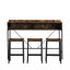 Table de salle à manger 59 po, éclairage DEL, ports de charge, tabourets de selle confortables, 4 pièces, cuisine, pièce, imperméable, console en forme de «V» avec support de 59 po avec 3 tabourets de selle, 2 prises de courant alternatif,